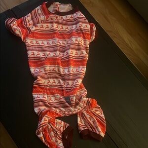 Festive Red and White Baby Onesie